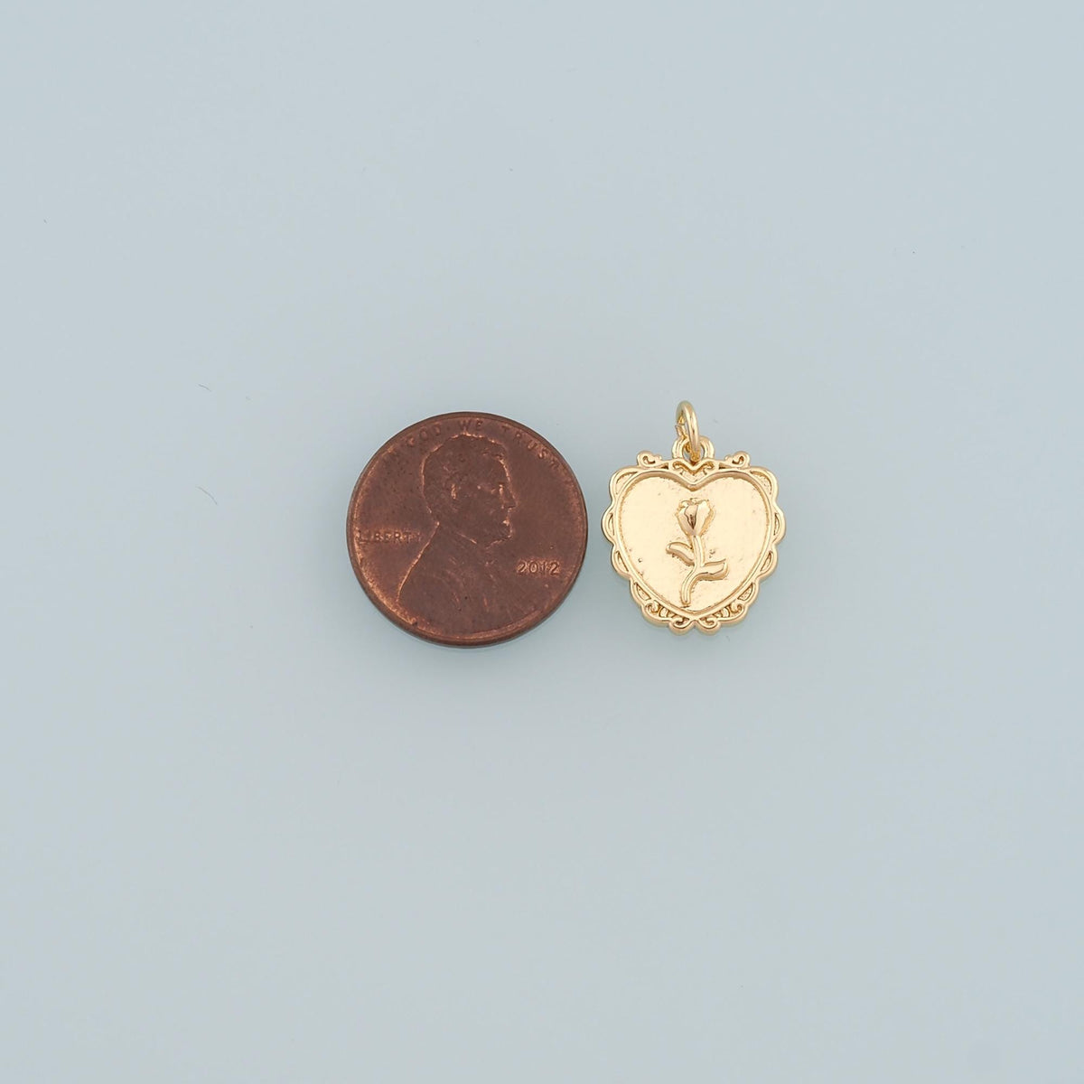 18K Gold Filled Heart Charm Pendant for Jewelry Making