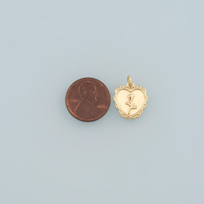 18K Gold Filled Heart Charm Pendant for Jewelry Making
