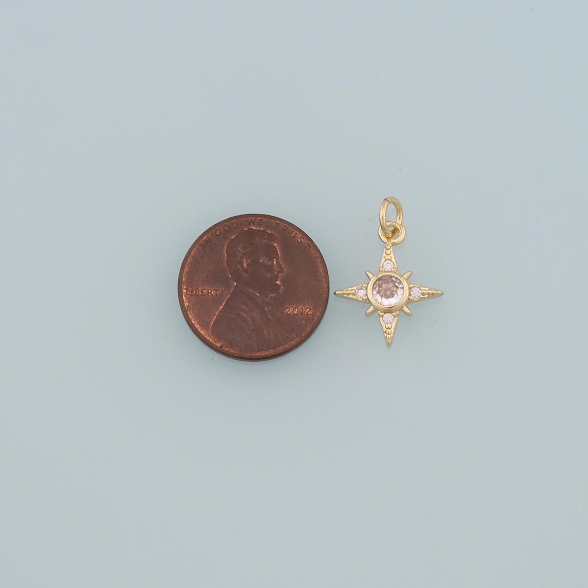 18K Gold Filled Star CZ Charm Pendant for Jewelry Making