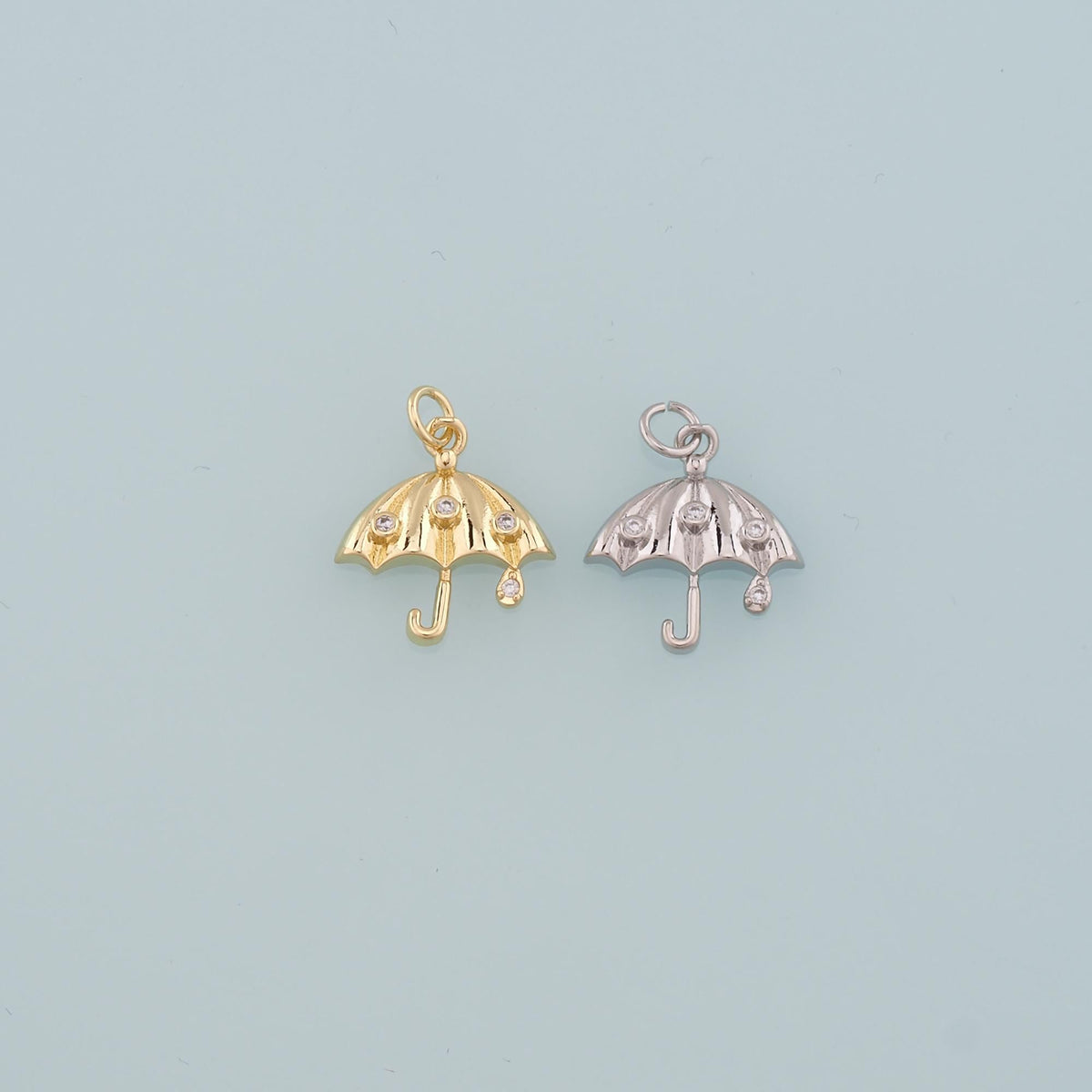 18K Gold Filled Hand CZ Charm Pendant for Jewelry Making