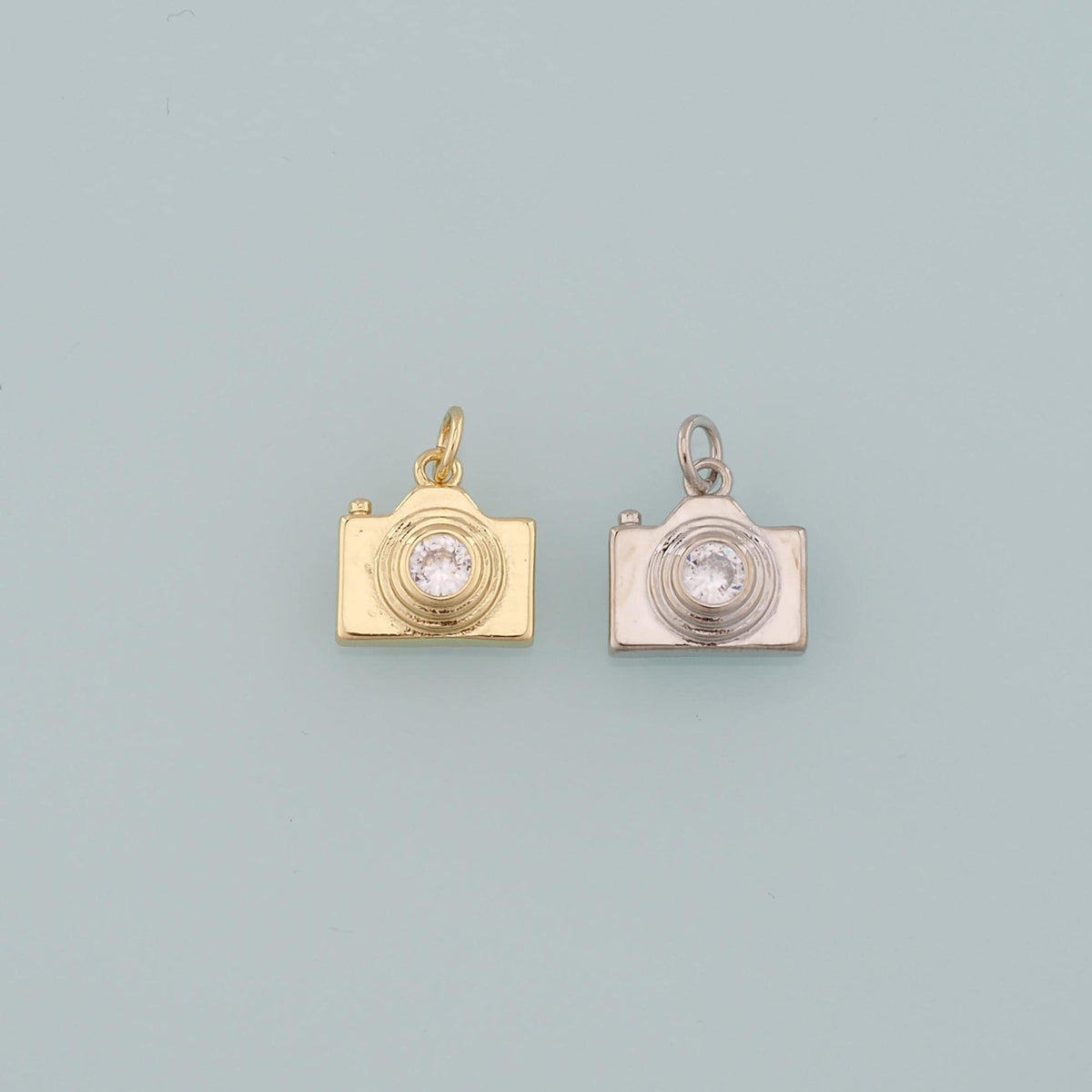 Gold Camera Charms,18K Gold Filled Camera Pendant,Camera Charm Bracelet Necklace for DIY Jewelry Making Supply