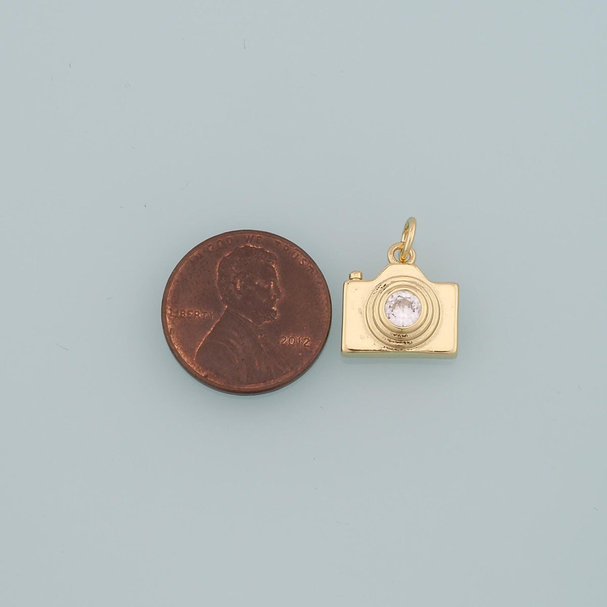 Gold Camera Charms,18K Gold Filled Camera Pendant,Camera Charm Bracelet Necklace for DIY Jewelry Making Supply