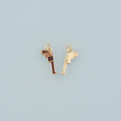 18K Gold Filled Hand Enamel Charm Pendant for Jewelry Making