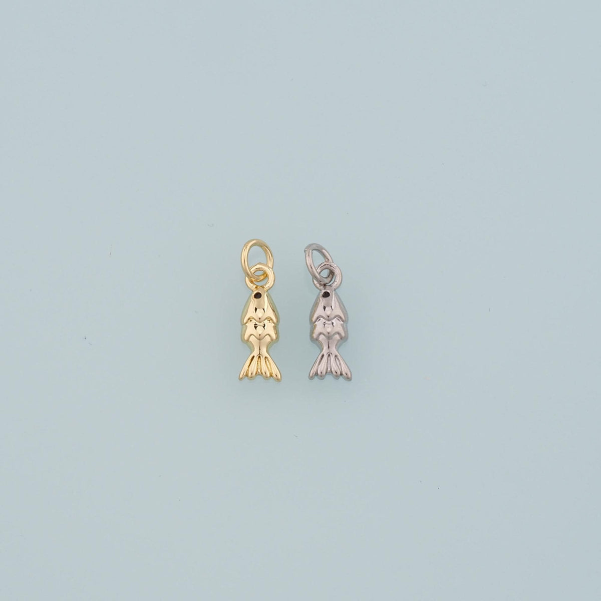 18K Gold Filled Fish Charm Pendant for Jewelry Making