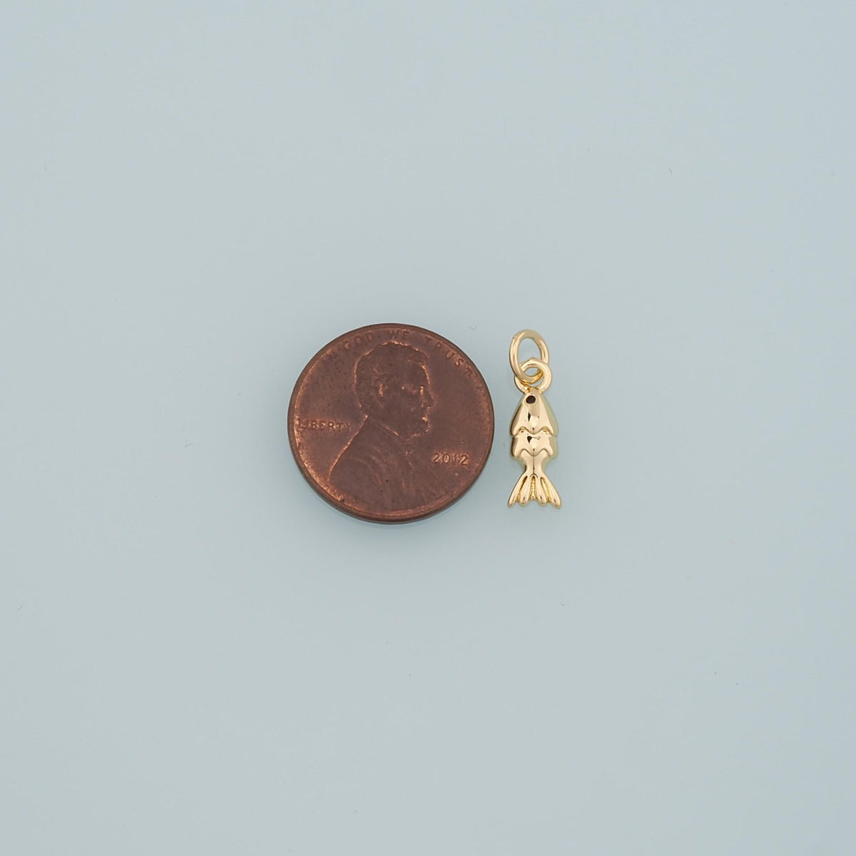 18K Gold Filled Fish Charm Pendant for Jewelry Making