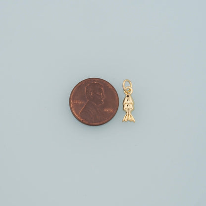 Gold Fish Charms,18K Gold Filled Fish Pendant,Cute Fish Charm Bracelet Necklace for DIY Jewelry Making Supply