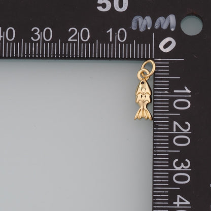 18K Gold Filled Fish Charm Pendant for Jewelry Making