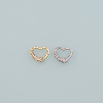 Gold Heart Charms,18K Gold Filled Heart Pendant,CZ Micro Pave Heart Charm Bracelet Necklace for DIY Jewelry Making Supply