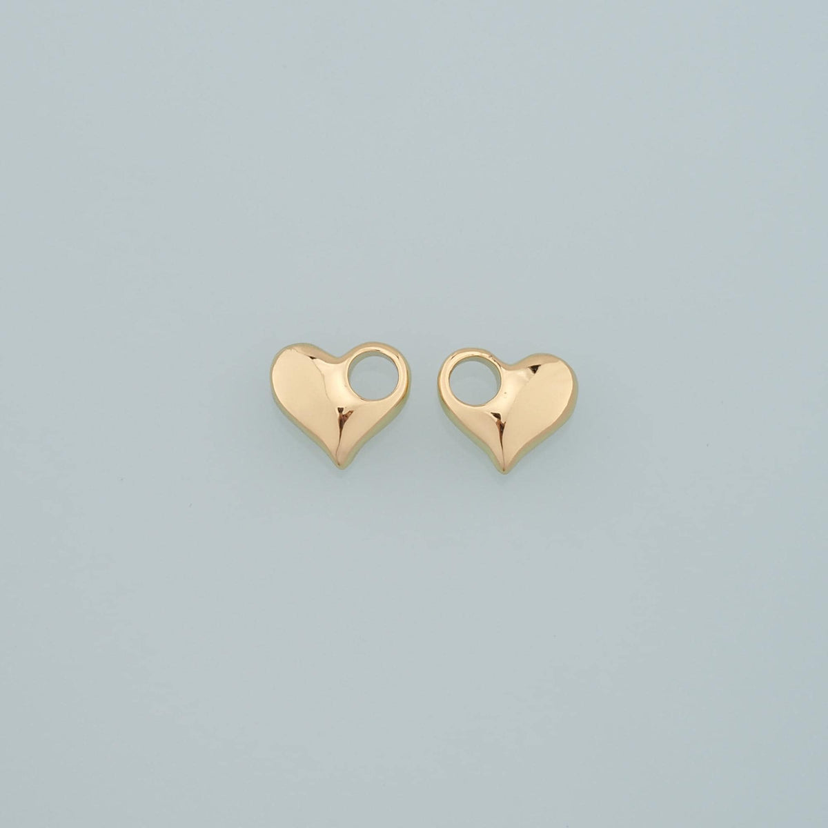 Gold Heart Charms,18K Gold Filled Heart Pendant,Dainty Heart Charm Bracelet Necklace for DIY Jewelry Making Supply