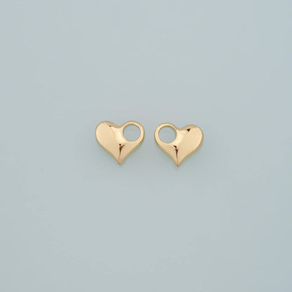 Gold Heart Charms,18K Gold Filled Heart Pendant,Dainty Heart Charm Bracelet Necklace for DIY Jewelry Making Supply
