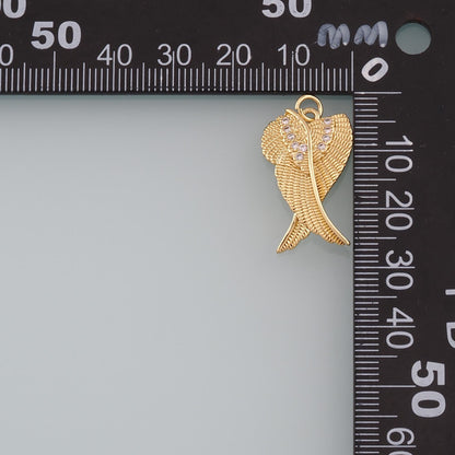 Gold Wing Charms,18K Gold Filled Wings Pendant,CZ Micro Pave Angel Wings Charm Bracelet Necklace for DIY Jewelry Making Suppl