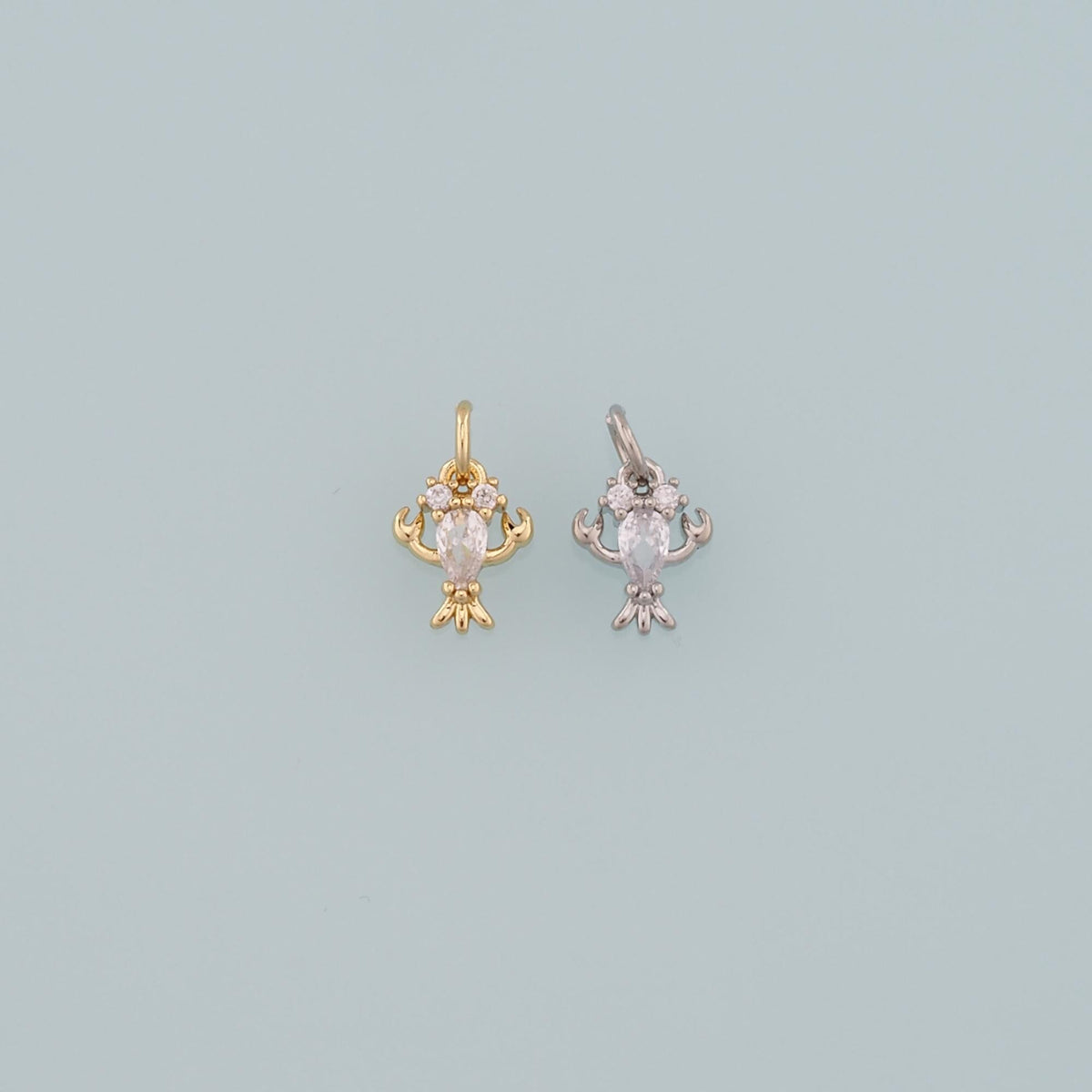 18K Gold Filled Hand CZ Charm Pendant for Jewelry Making