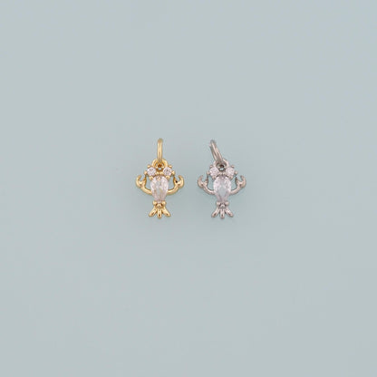 18K Gold Filled Hand CZ Charm Pendant for Jewelry Making