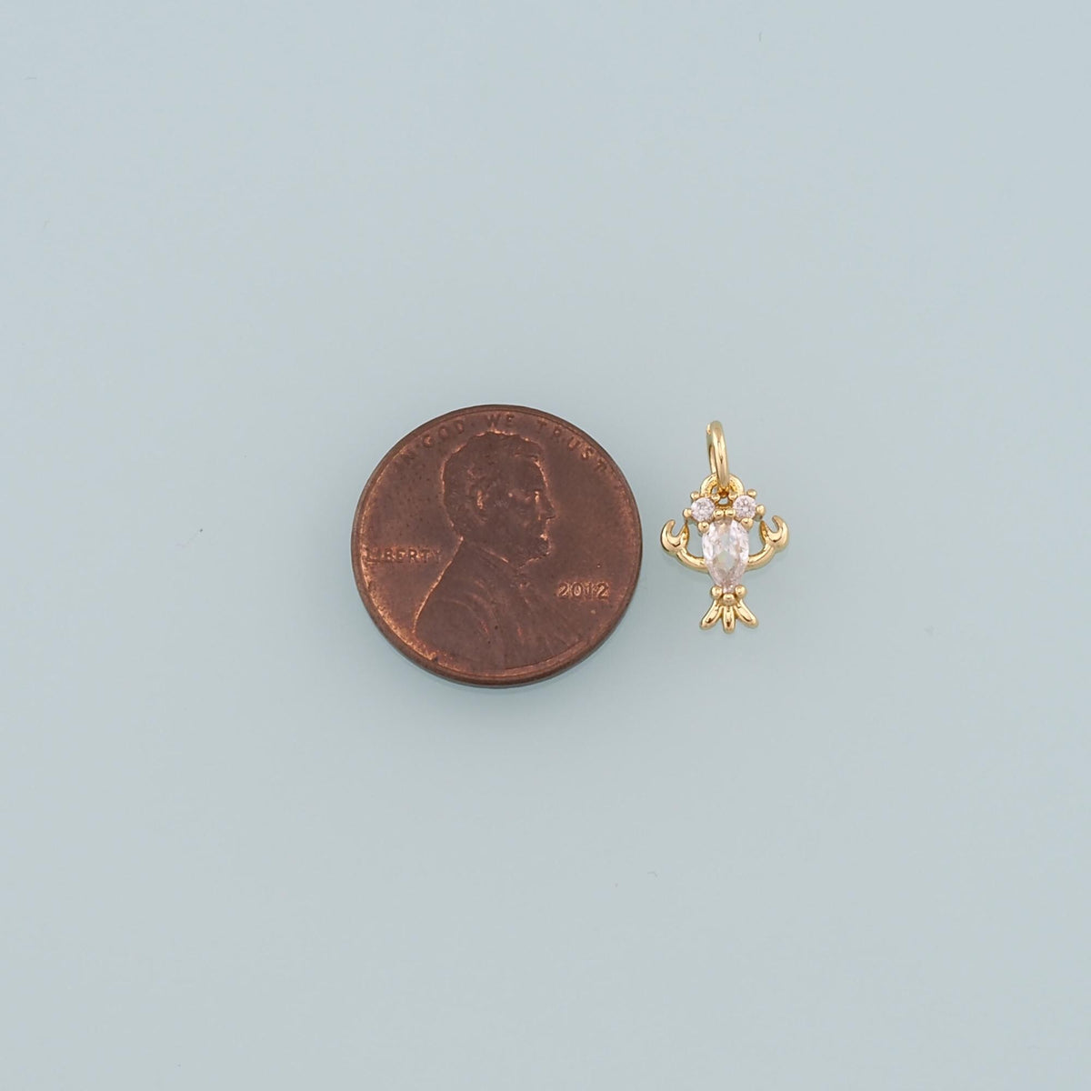 18K Gold Filled Hand CZ Charm Pendant for Jewelry Making