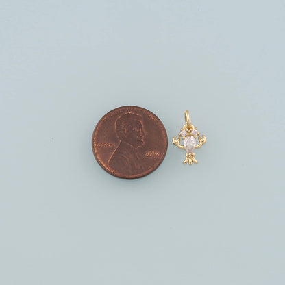 Gold Lobster Charms,18K Gold Filled Lobster Pendant,CZ Micro Pave Ocean Charm Bracelet Necklace for DIY Jewelry Making Supply