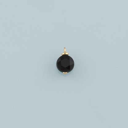 18K Gold Filled Round Pendant,Natural Stone Charm Bracelet Necklace for DIY Jewelry Making Supply