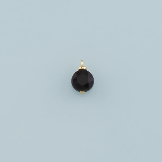 18K Gold Filled Round Pendant,Natural Stone Charm Bracelet Necklace for DIY Jewelry Making Supply