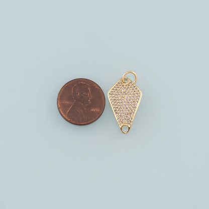 18K Gold Filled Hand CZ Charm Pendant for Jewelry Making