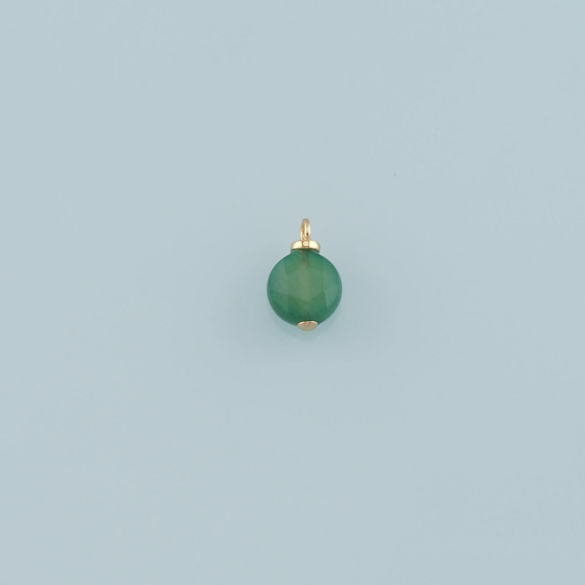 18K Gold Filled Round Pendant,Natural Stone Charm Bracelet Necklace for DIY Jewelry Making Supply