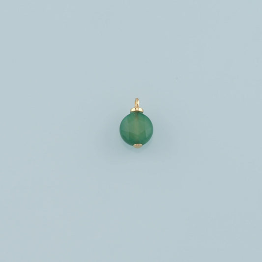 18K Gold Filled Round Pendant,Natural Stone Charm Bracelet Necklace for DIY Jewelry Making Supply