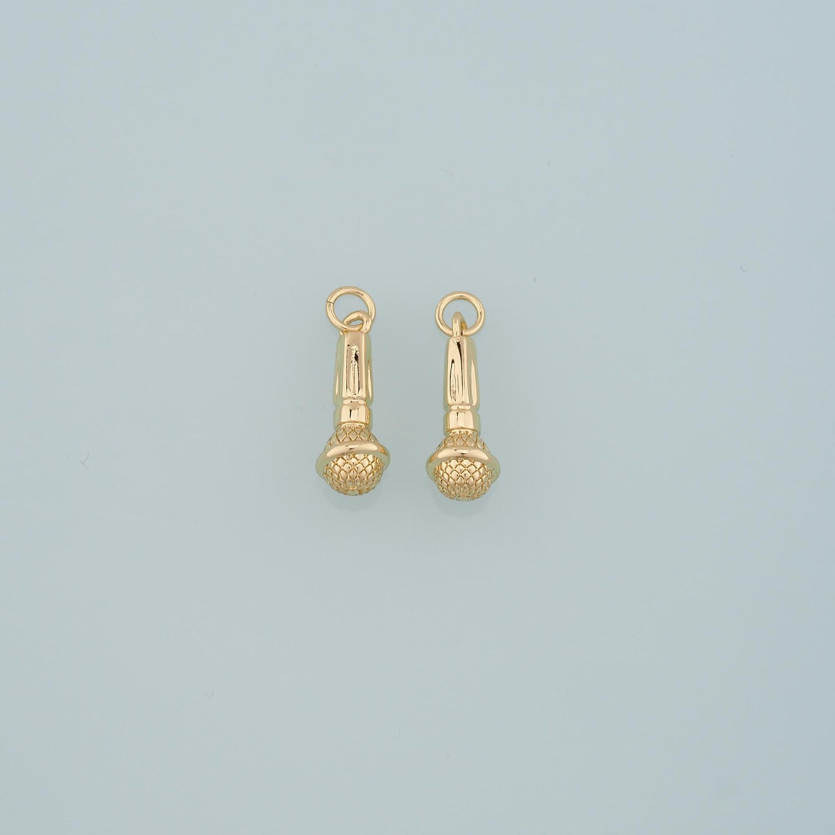 Gold Singer Charms,18K Gold Filled Microphone Pendant,Microphone Charm Bracelet Necklace for DIY Jewelry Making Supply