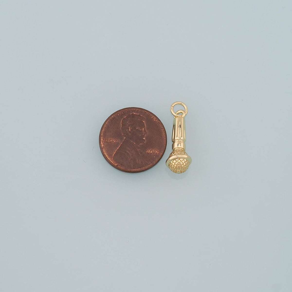 Gold Singer Charms,18K Gold Filled Microphone Pendant,Microphone Charm Bracelet Necklace for DIY Jewelry Making Supply