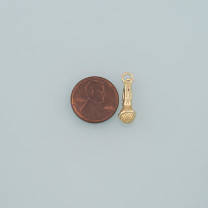 Gold Singer Charms,18K Gold Filled Microphone Pendant,Microphone Charm Bracelet Necklace for DIY Jewelry Making Supply