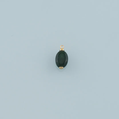 18K Gold Filled Oval Pendant,Natural Stone Charm Bracelet Necklace for DIY Jewelry Making Supply