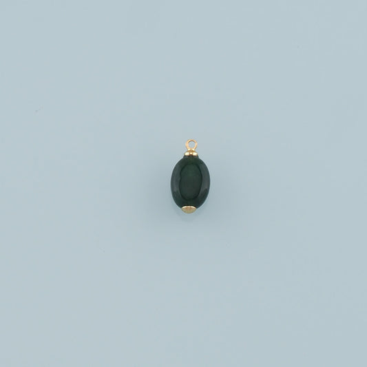 18K Gold Filled Oval Pendant,Natural Stone Charm Bracelet Necklace for DIY Jewelry Making Supply
