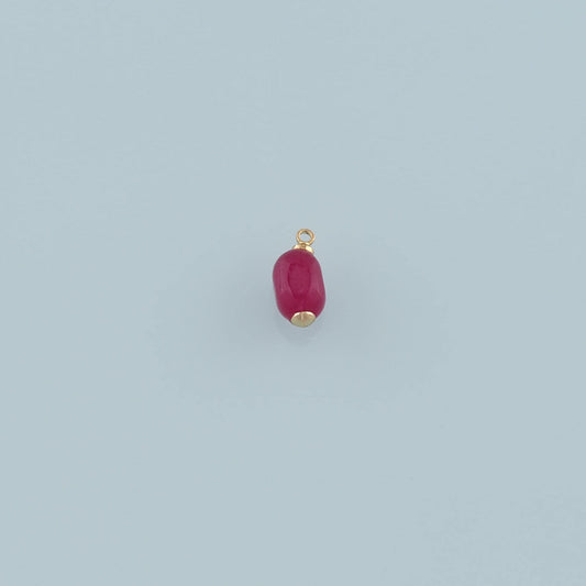 18K Gold Filled Oval Pendant,Natural Stone Charm Bracelet Necklace for DIY Jewelry Making Supply