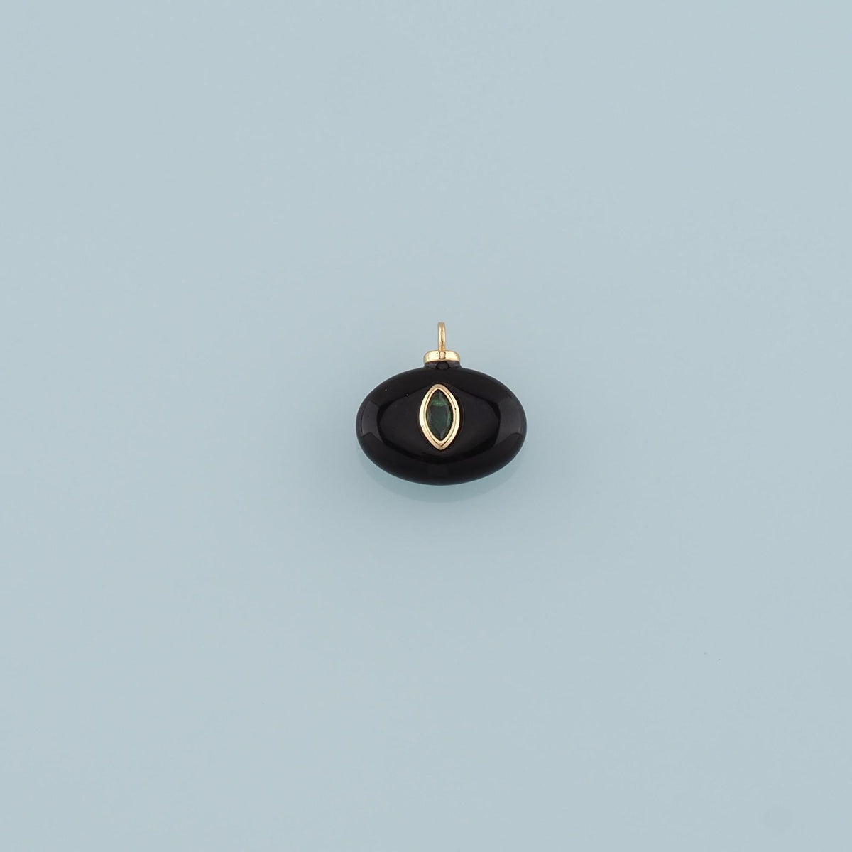 18K Gold Filled Oval Pendant,Natural Stone Charm Bracelet Necklace for DIY Jewelry Making Supply