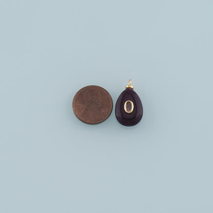 18K Gold Filled Teardrop Pendant,Natural Stone Charm Bracelet Necklace for DIY Jewelry Making Supply
