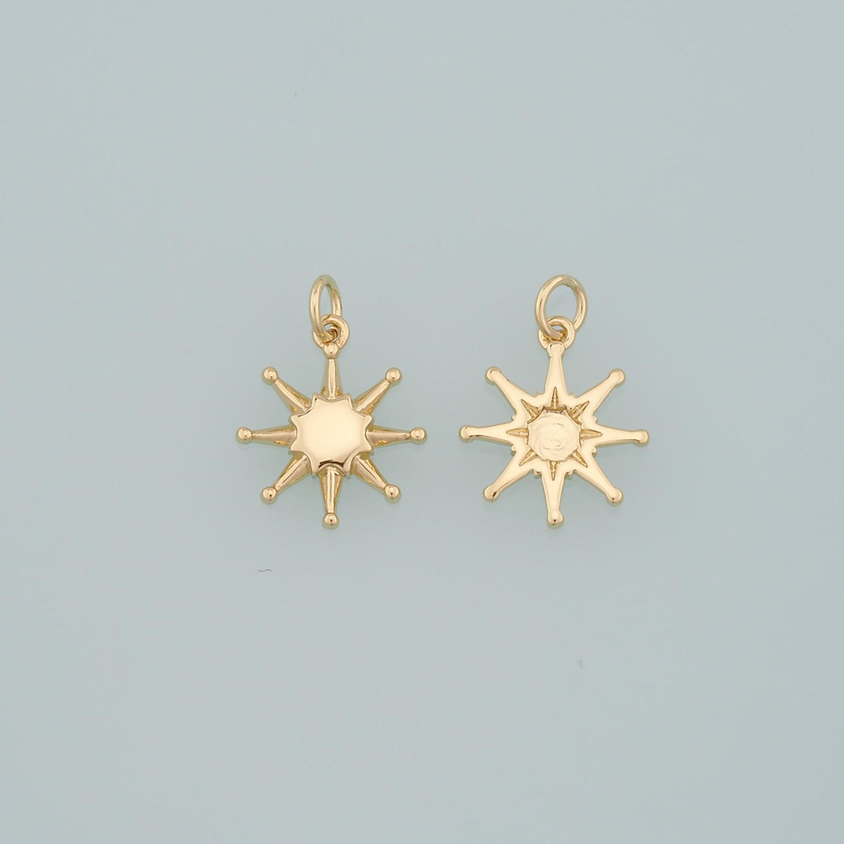 Gold Sun Charms,18K Gold Filled Sun Pendant,Celestial Charm Bracelet Necklace for DIY Jewelry Making Supply
