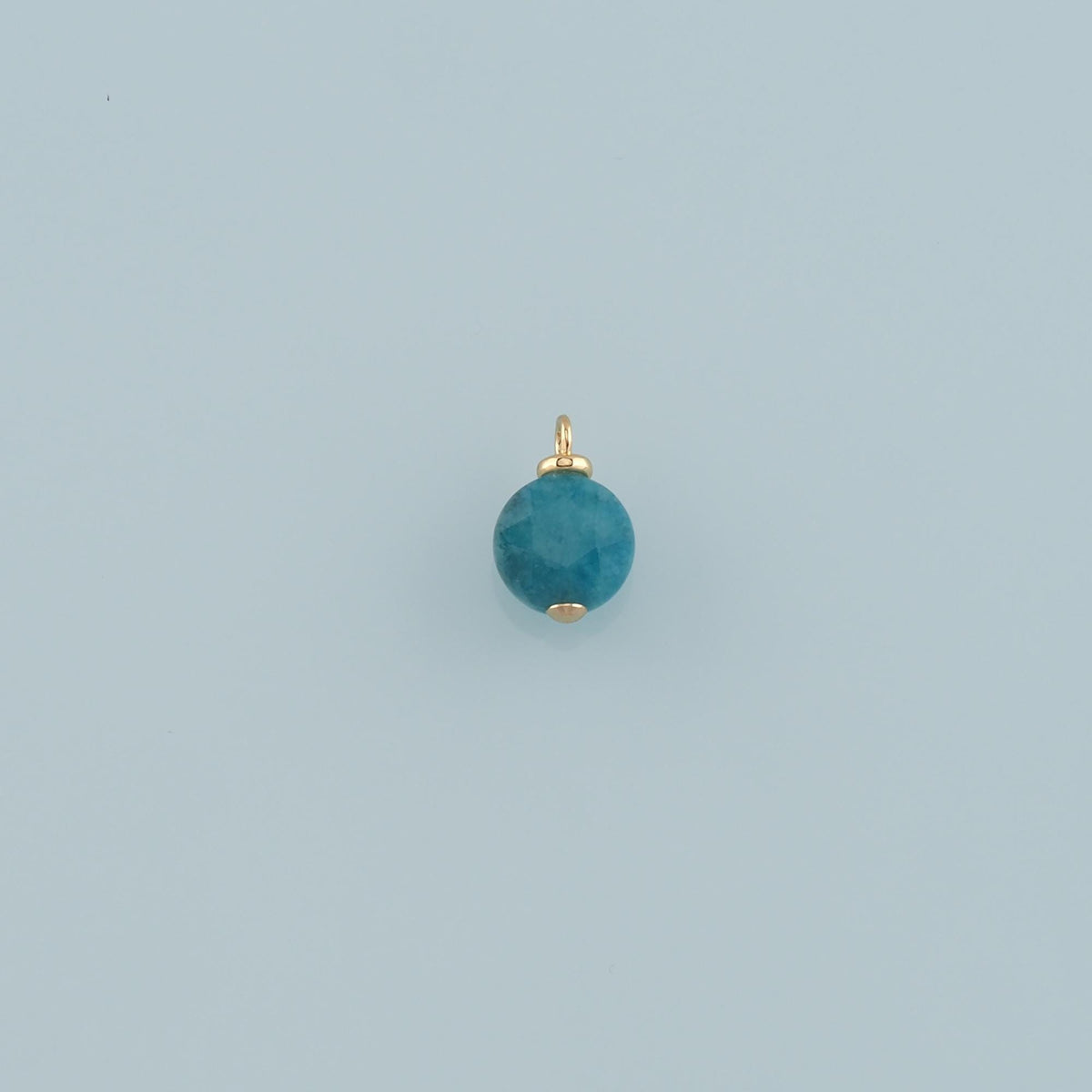 18K Gold Filled Round Pendant,Natural Stone Charm Bracelet Necklace for DIY Jewelry Making Supply