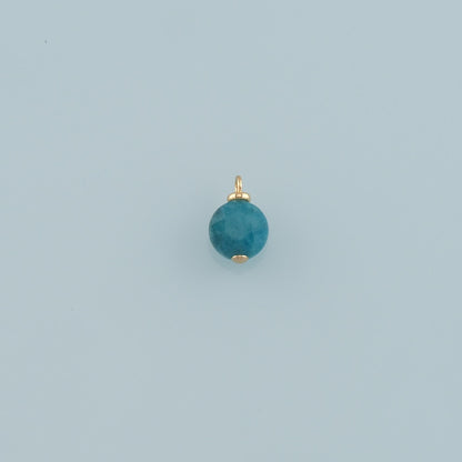 18K Gold Filled Round Pendant,Natural Stone Charm Bracelet Necklace for DIY Jewelry Making Supply