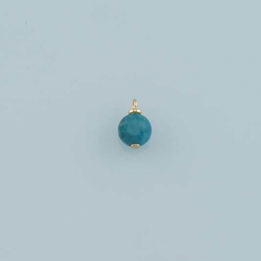 18K Gold Filled Round Pendant,Natural Stone Charm Bracelet Necklace for DIY Jewelry Making Supply