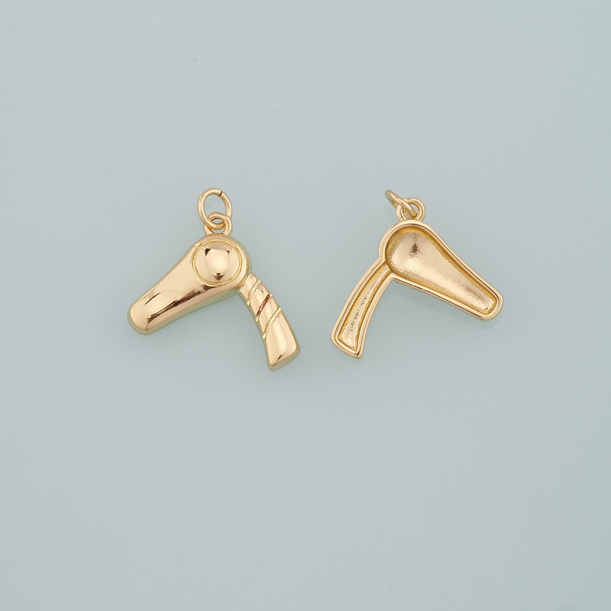 Gold Hairstylist Charms,18K Gold Filled Hair Dryer Pendant,Hair Dryer Charm Bracelet Necklace for DIY Jewelry Making Supply