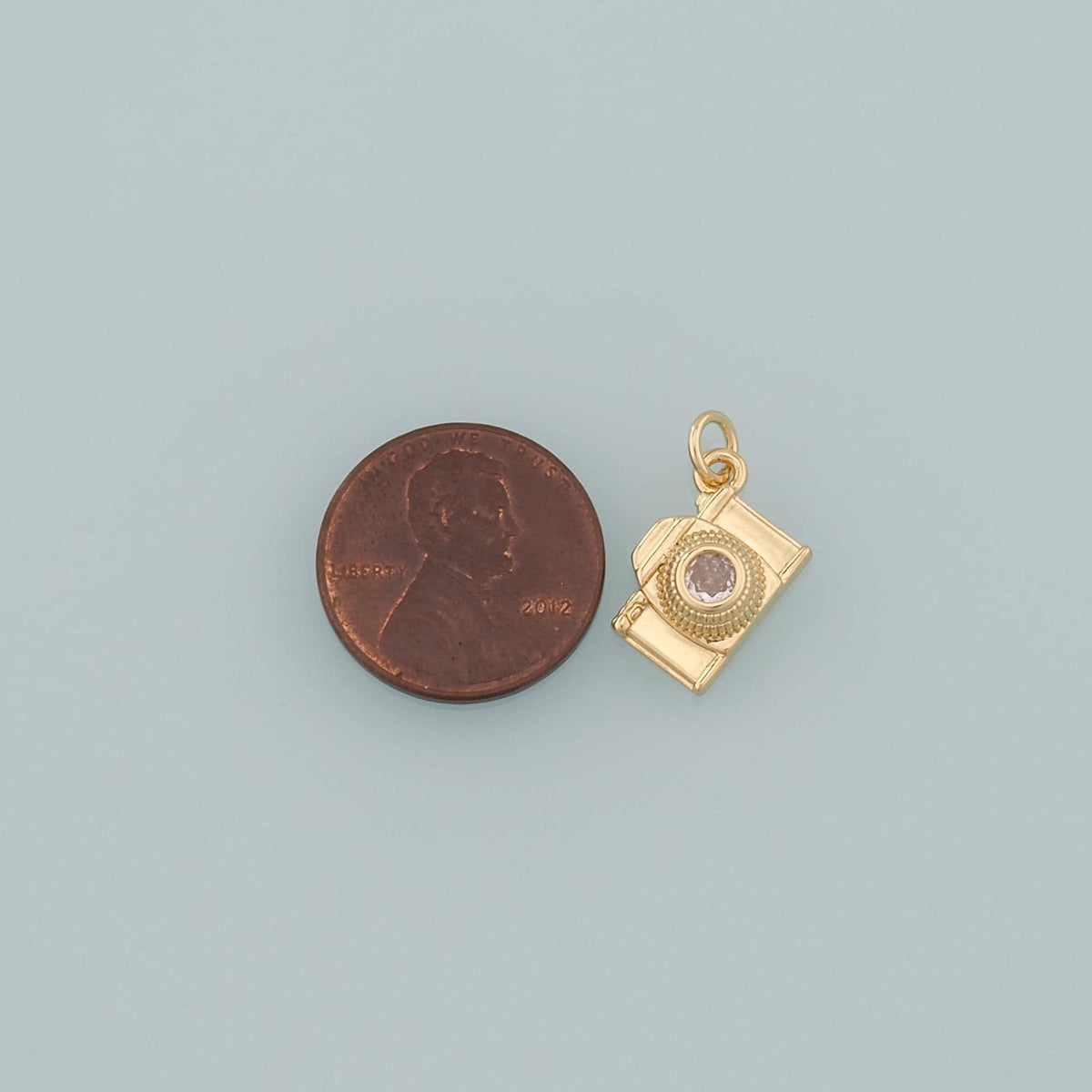 Gold Camera Charms,18K Gold Filled Camera Pendant,Camera Charm Bracelet Necklace for DIY Jewelry Making Supply
