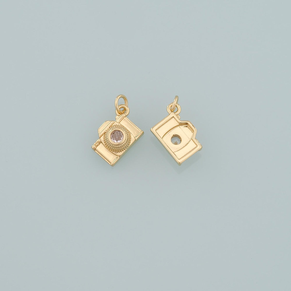 Gold Camera Charms,18K Gold Filled Camera Pendant,Camera Charm Bracelet Necklace for DIY Jewelry Making Supply