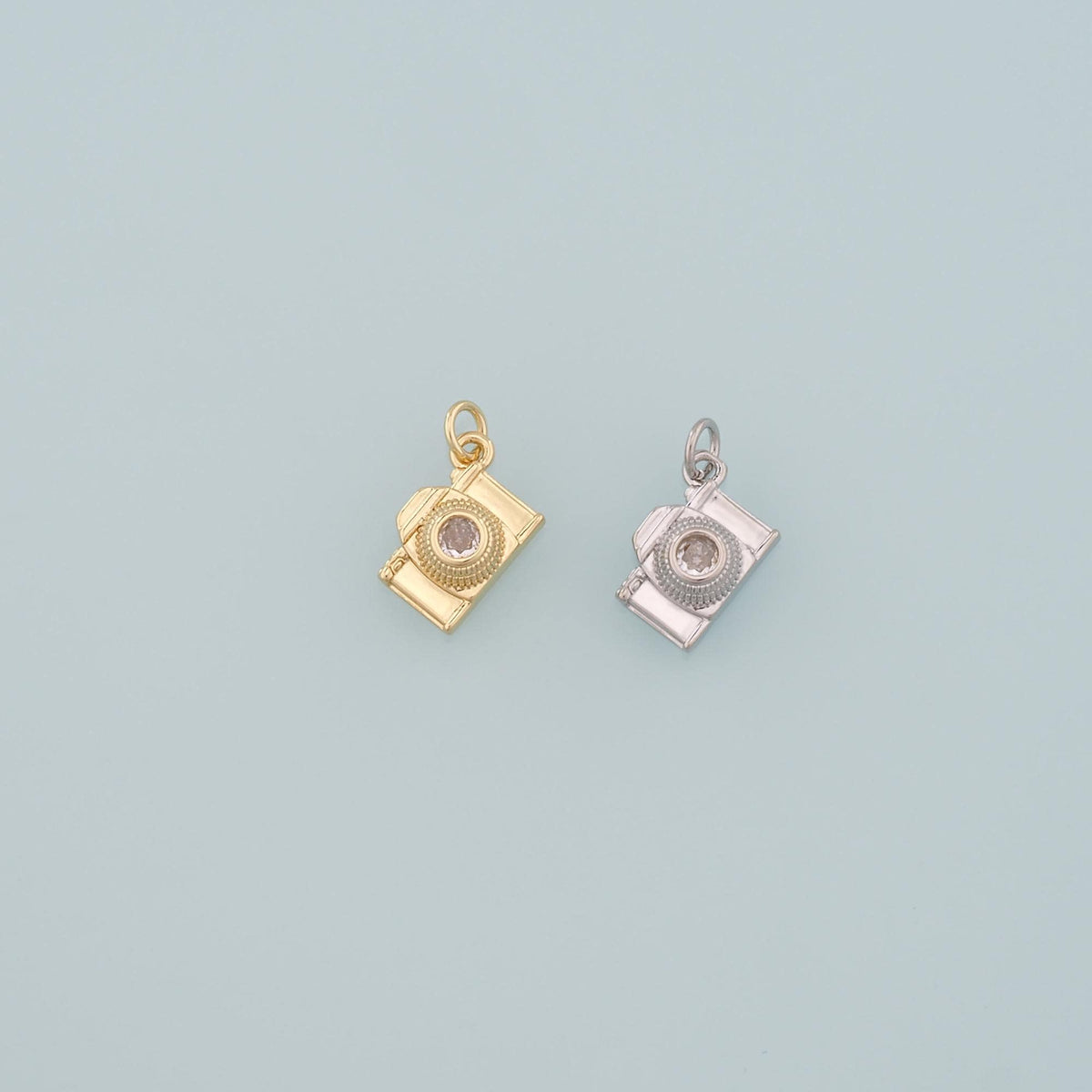Gold Camera Charms,18K Gold Filled Camera Pendant,Camera Charm Bracelet Necklace for DIY Jewelry Making Supply