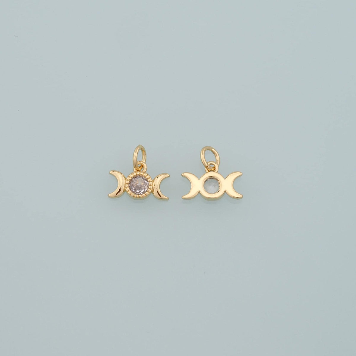 Gold Celestial Charms,18K Gold Filled Moon Pendant,Dainty Moon  Charm Bracelet Necklace for DIY Jewelry Making Supply