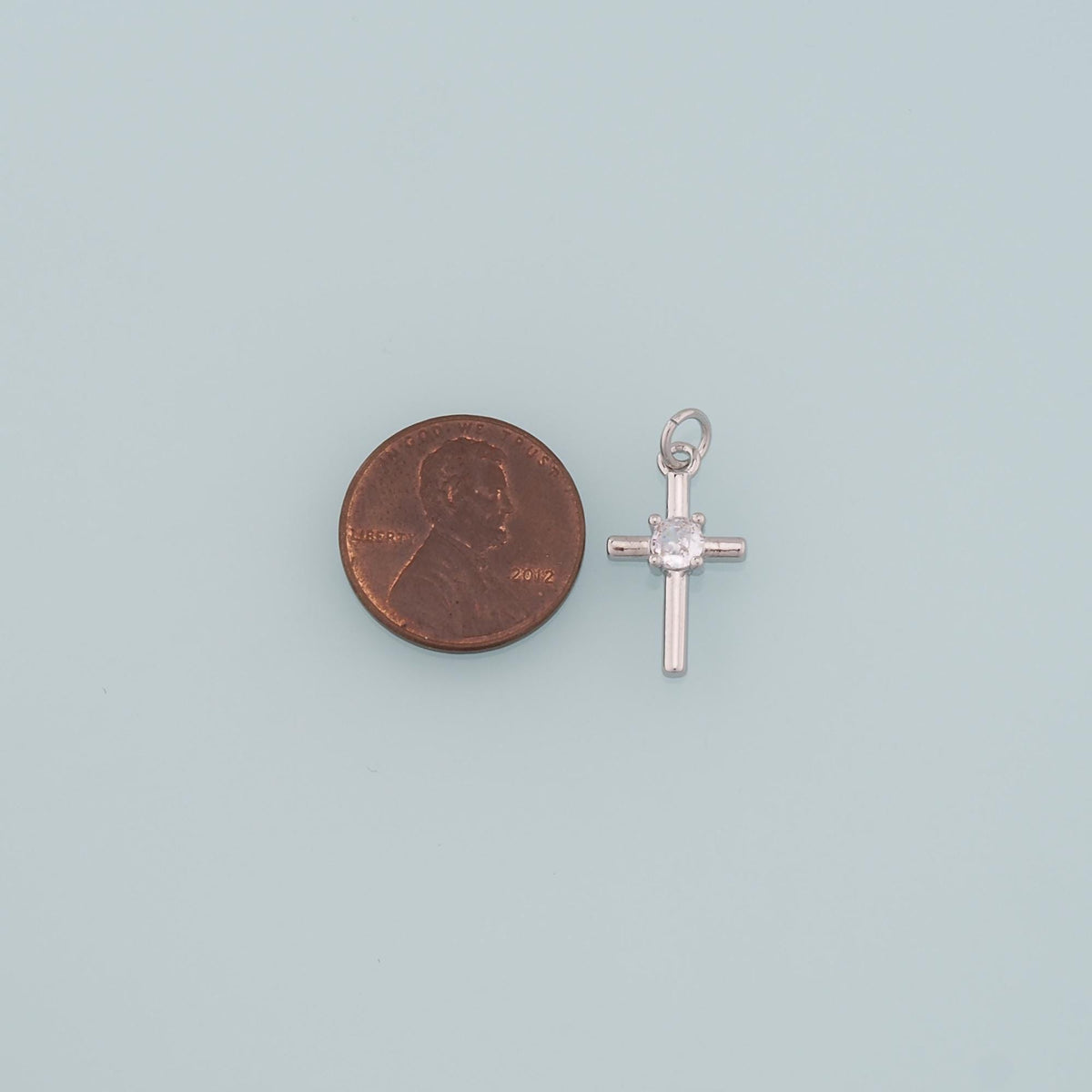 Gold Cross Charms,18K Gold Filled Cross Pendant,CZ Micro Pave Religion Charm Bracelet Necklace for DIY Jewelry Making Supply