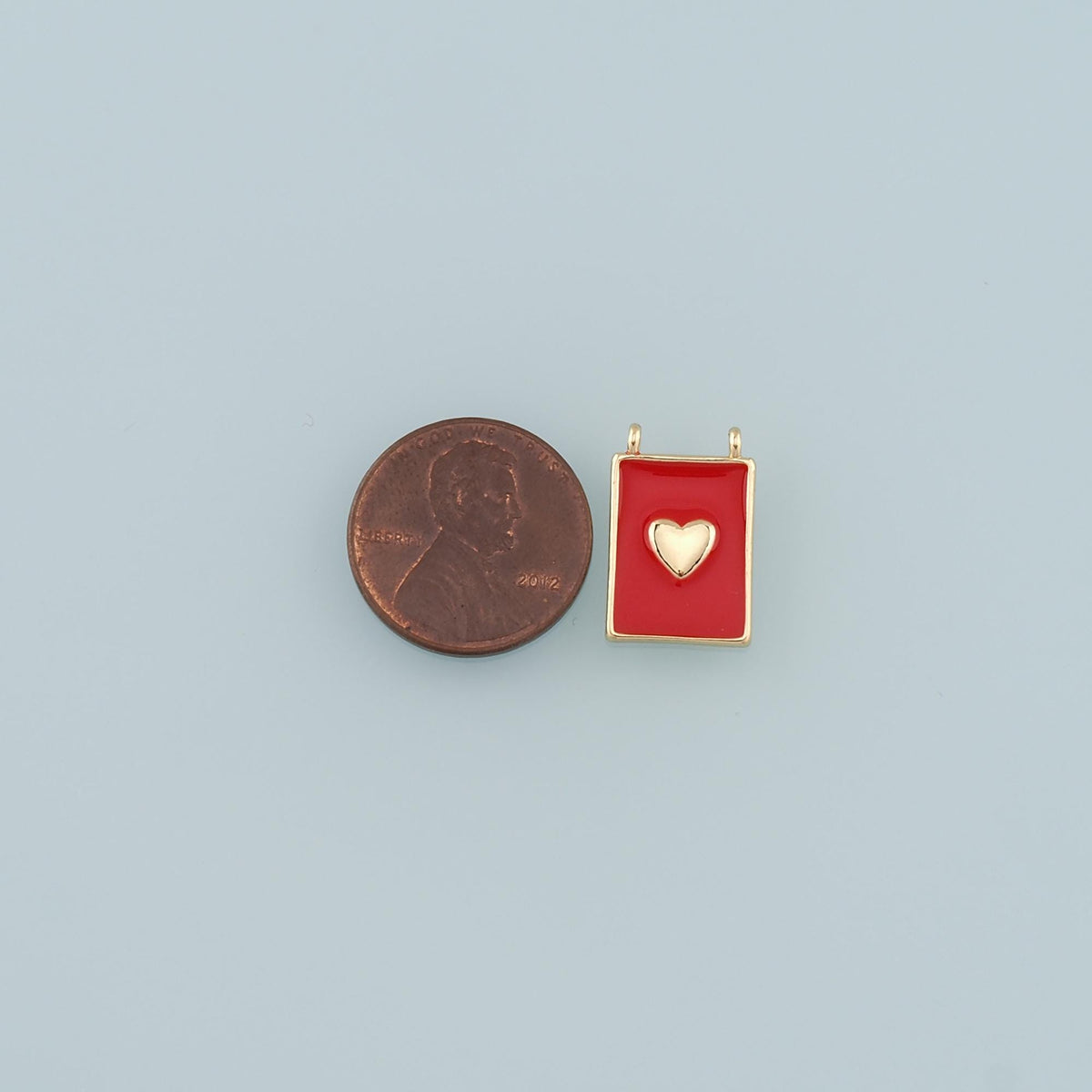 18K Gold Filled Heart Enamel Charm Pendant for Jewelry Making