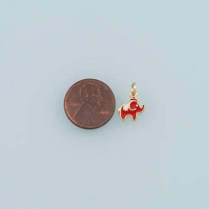 18K Gold Filled Elephant Enamel Charm Pendant for Jewelry Making