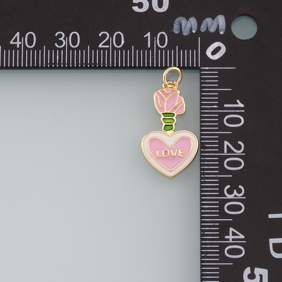 18K Gold Filled Heart Enamel Charm Pendant for Jewelry Making