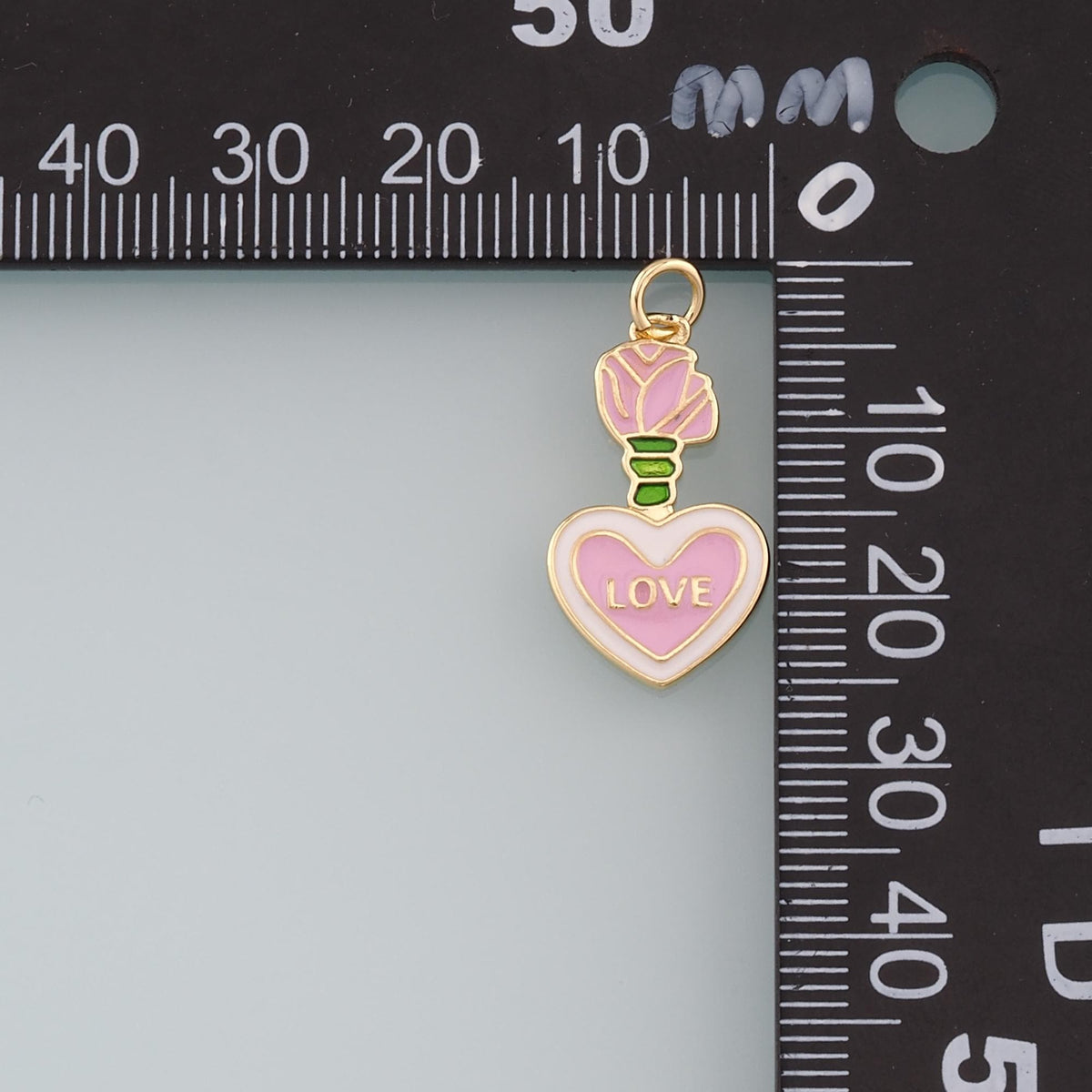 Gold Love Charms,18K Gold Filled Heart Pendant,Enamel Heart Charm Bracelet Necklace for DIY Jewelry Making Supply