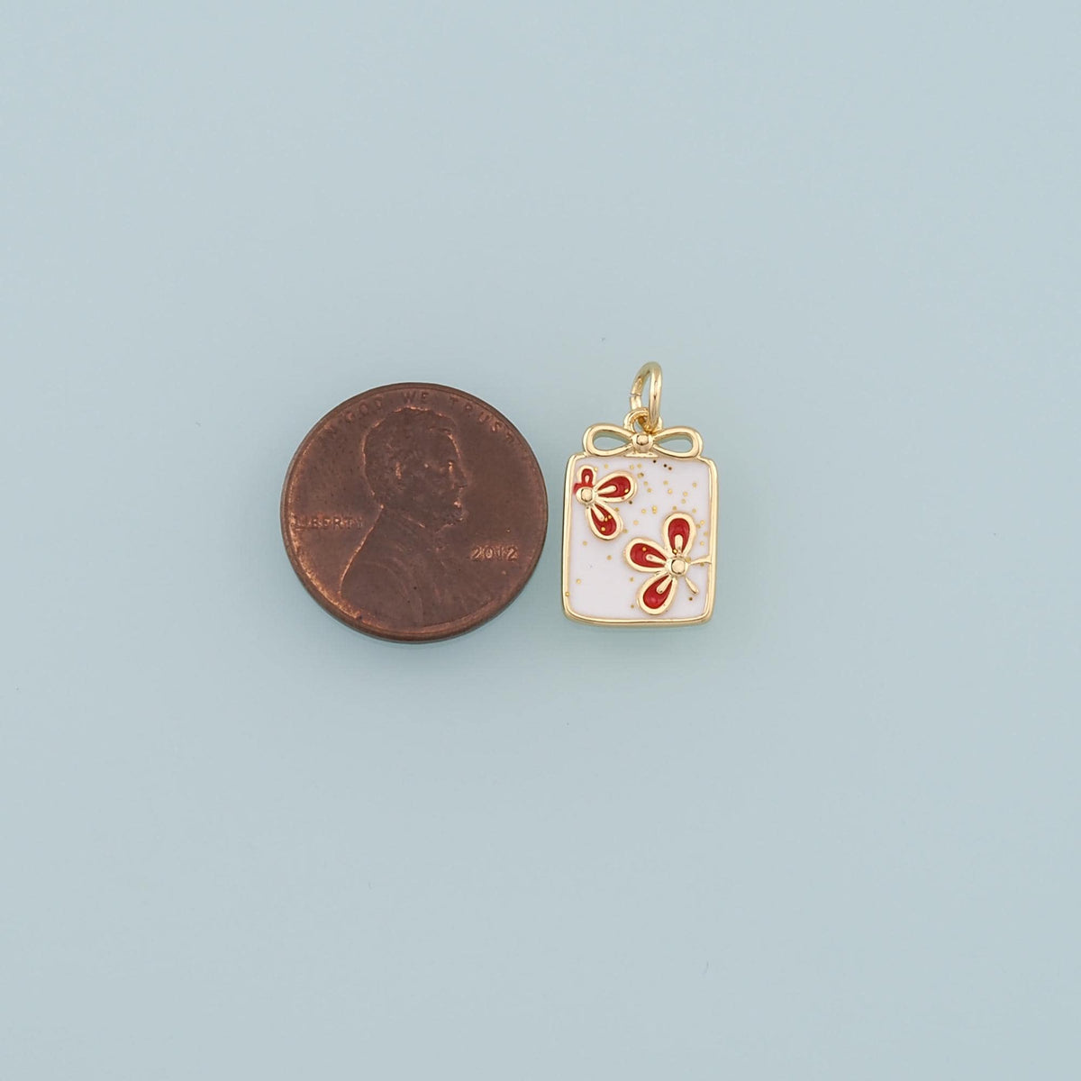 18K Gold Filled Flower Enamel Charm Pendant for Jewelry Making