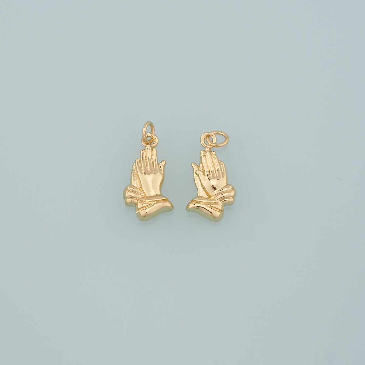 Gold Hand Charms,18K Gold Filled Gesture Pendant,Hand Charm Bracelet Necklace for DIY Jewelry Making Supply