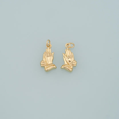 Gold Hand Charms,18K Gold Filled Gesture Pendant,Hand Charm Bracelet Necklace for DIY Jewelry Making Supply