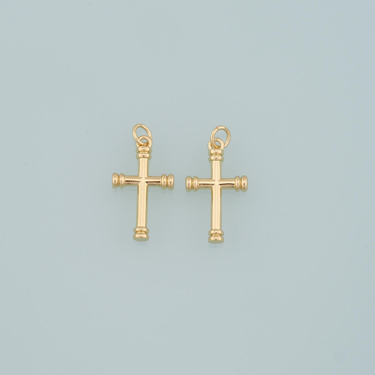Gold Cross Charms,18K Gold Filled Cross Pendant,Religion Charm Bracelet Necklace for DIY Jewelry Making Supply
